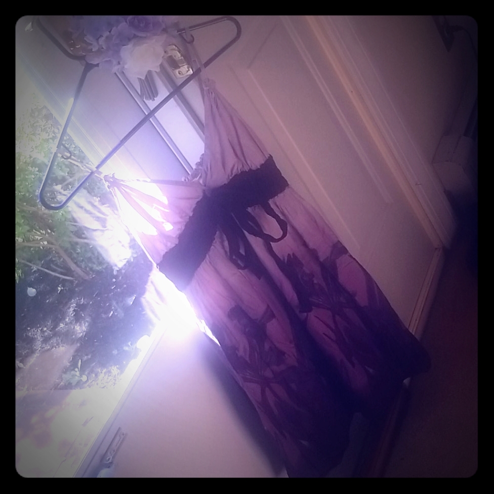 Purple Floral Sun Dress